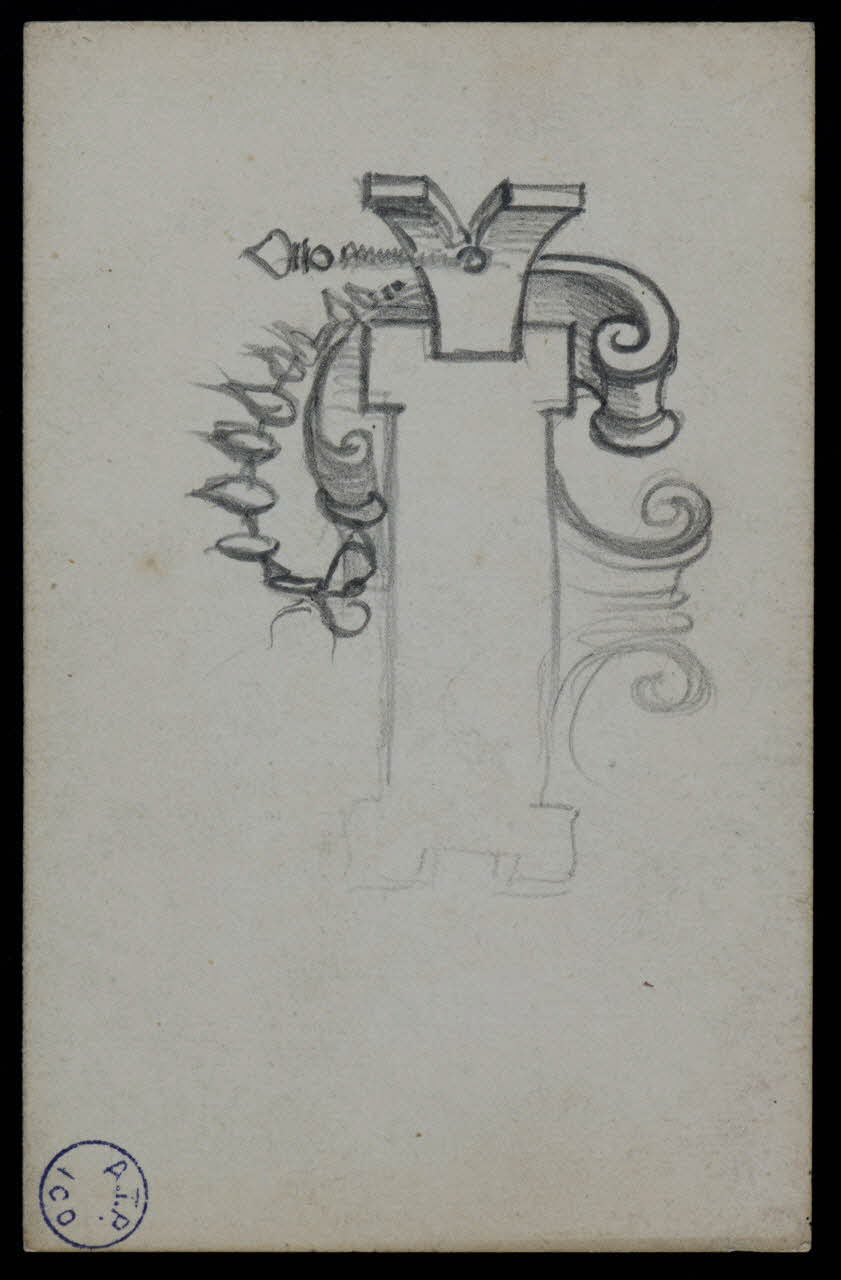 dessin Esquisse d'un motif ornemental 1973.31.80.61 Photo Mucem