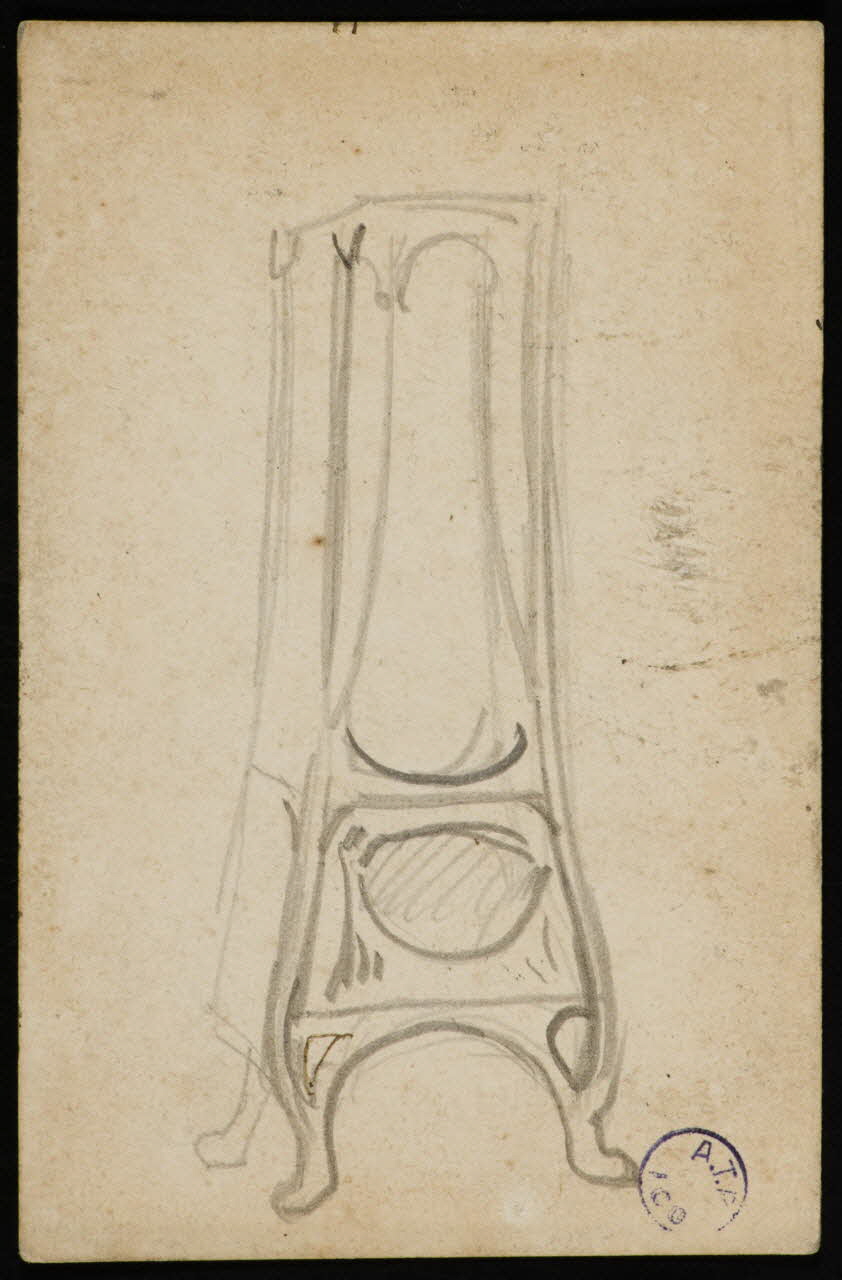 dessin Esquisse d'une vitrine art nouveau 1973.31.80.64 Photo Mucem