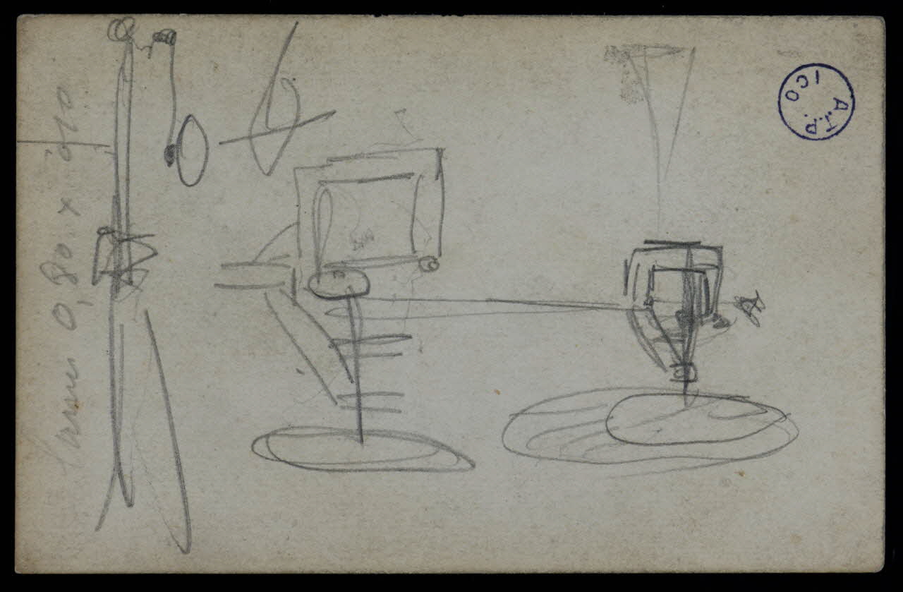dessin Esquisses d'un ventilateur (?) 1973.31.80.77 Photo Mucem