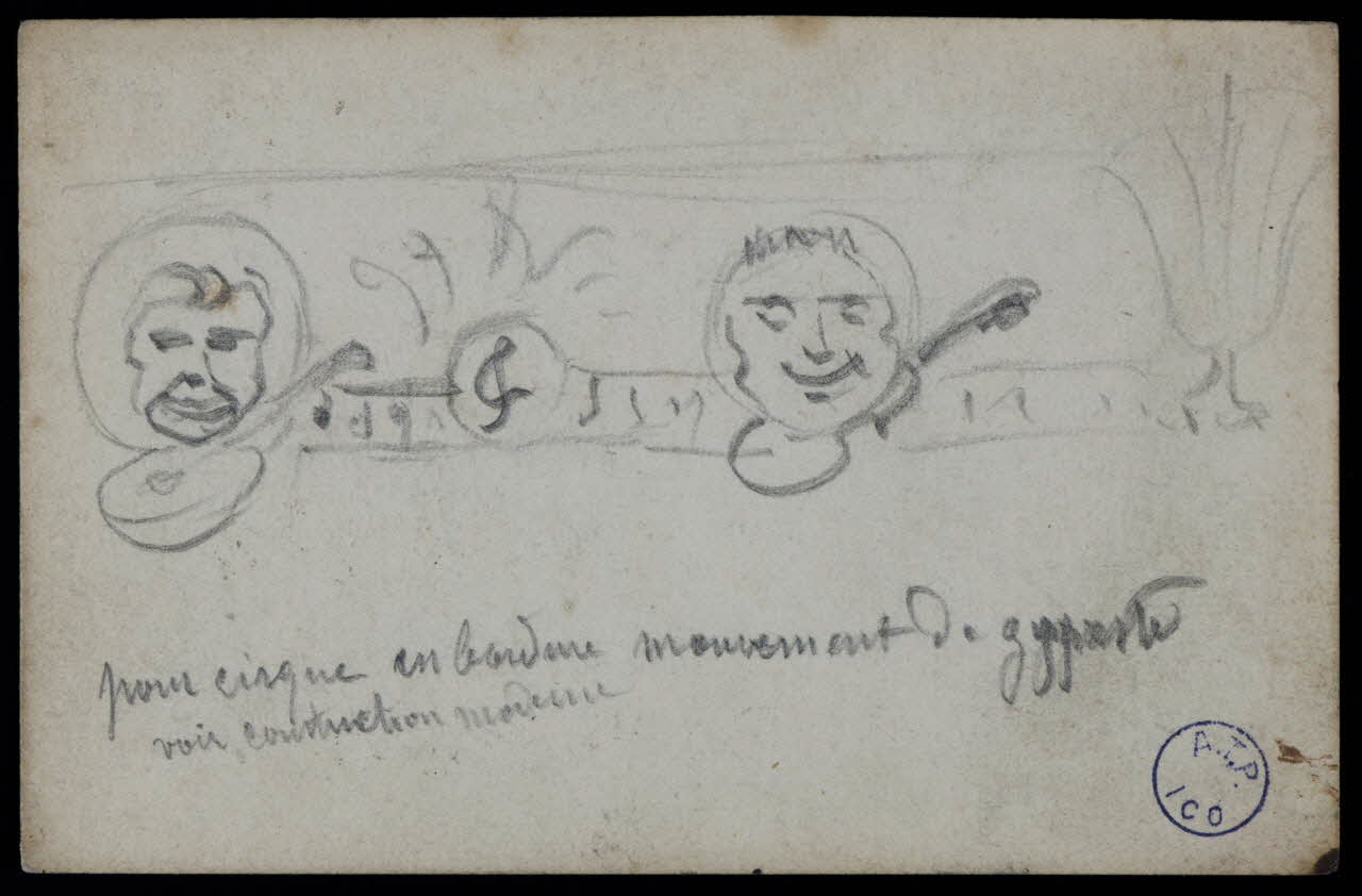 dessin Esquisse d'une frise pour cirque 1973.31.80.88 Photo Mucem