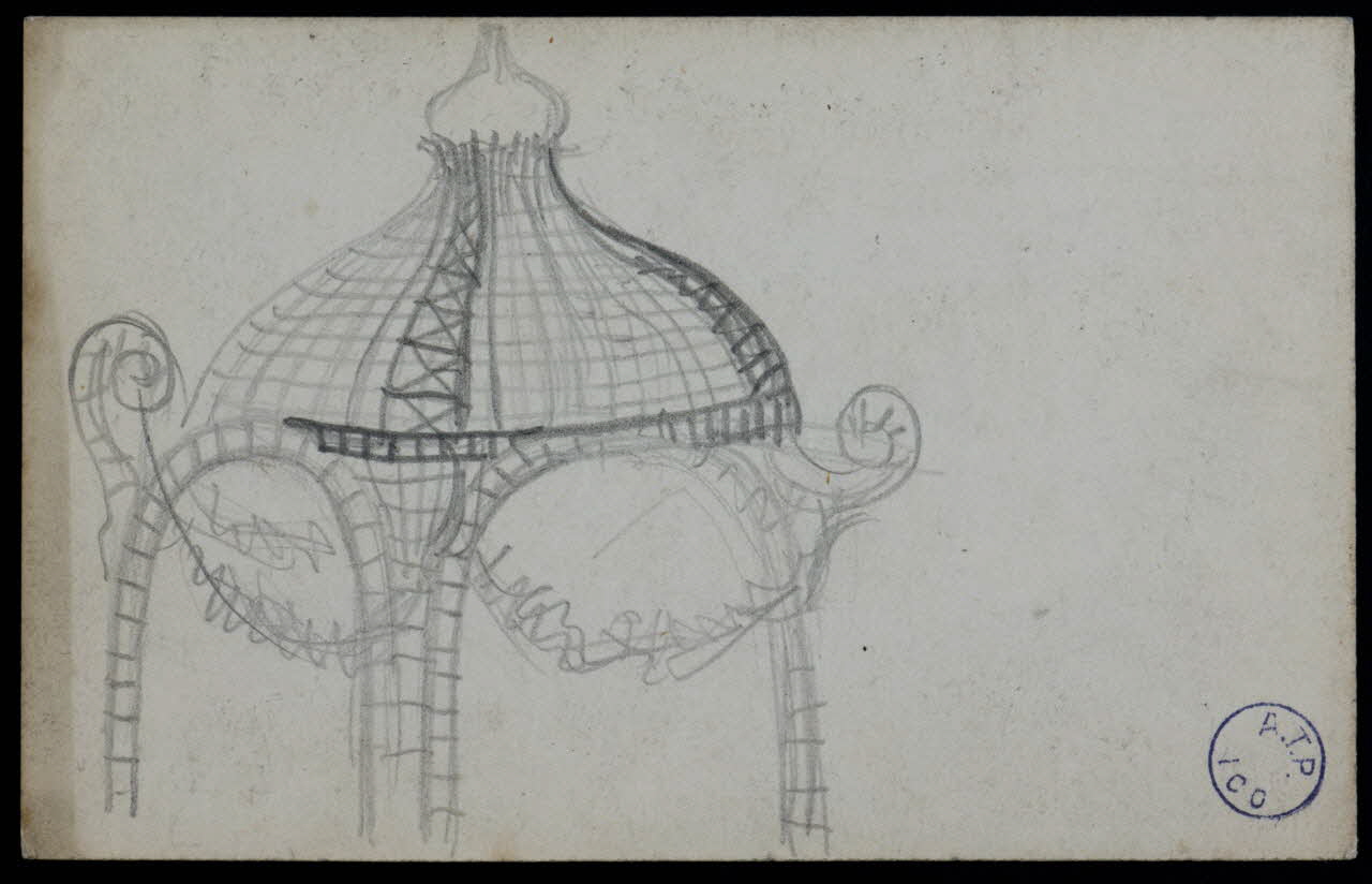 dessin Esquisse de la partie supérieure d'une tonnelle 1973.31.80.89 Photo Mucem