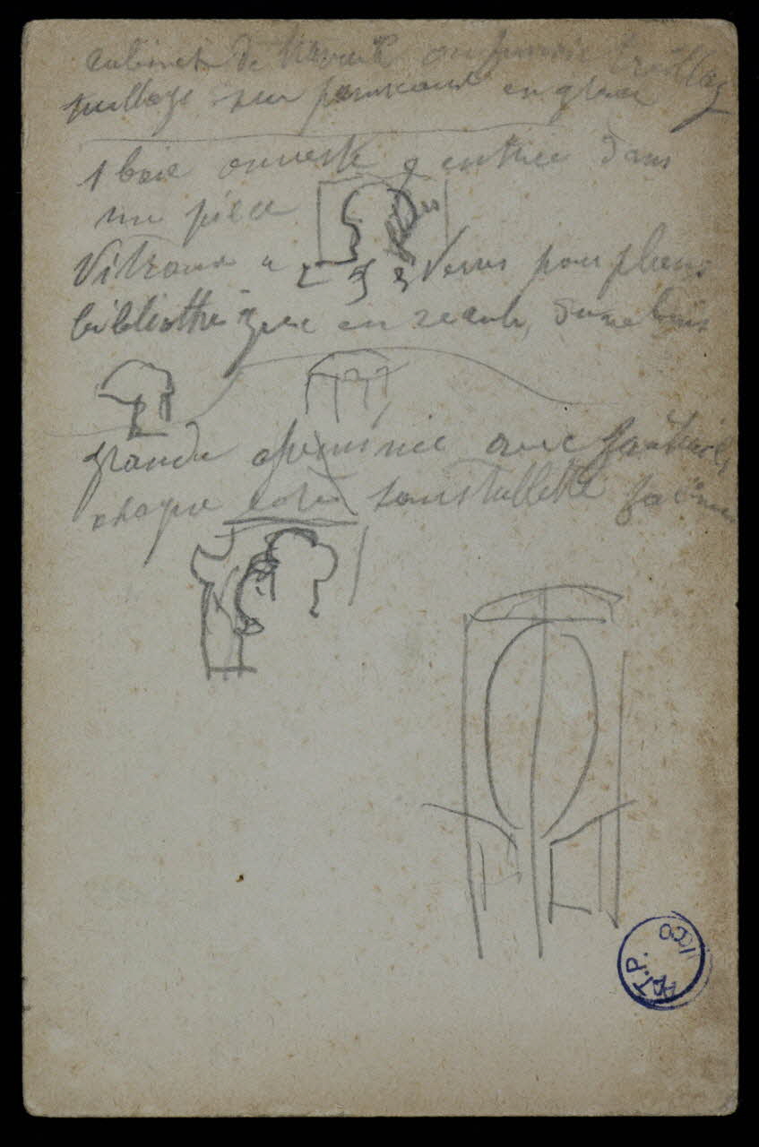 dessin Esquisses de porte et d'ornements art nouveau 1973.31.81.4 Photo Mucem