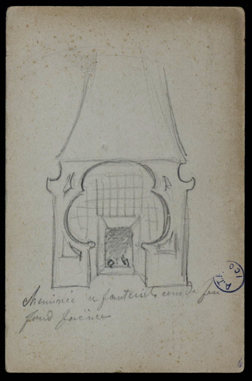 dessin Esquisse d'une cheminée art nouveau 1973.31.81.5 Photo Mucem