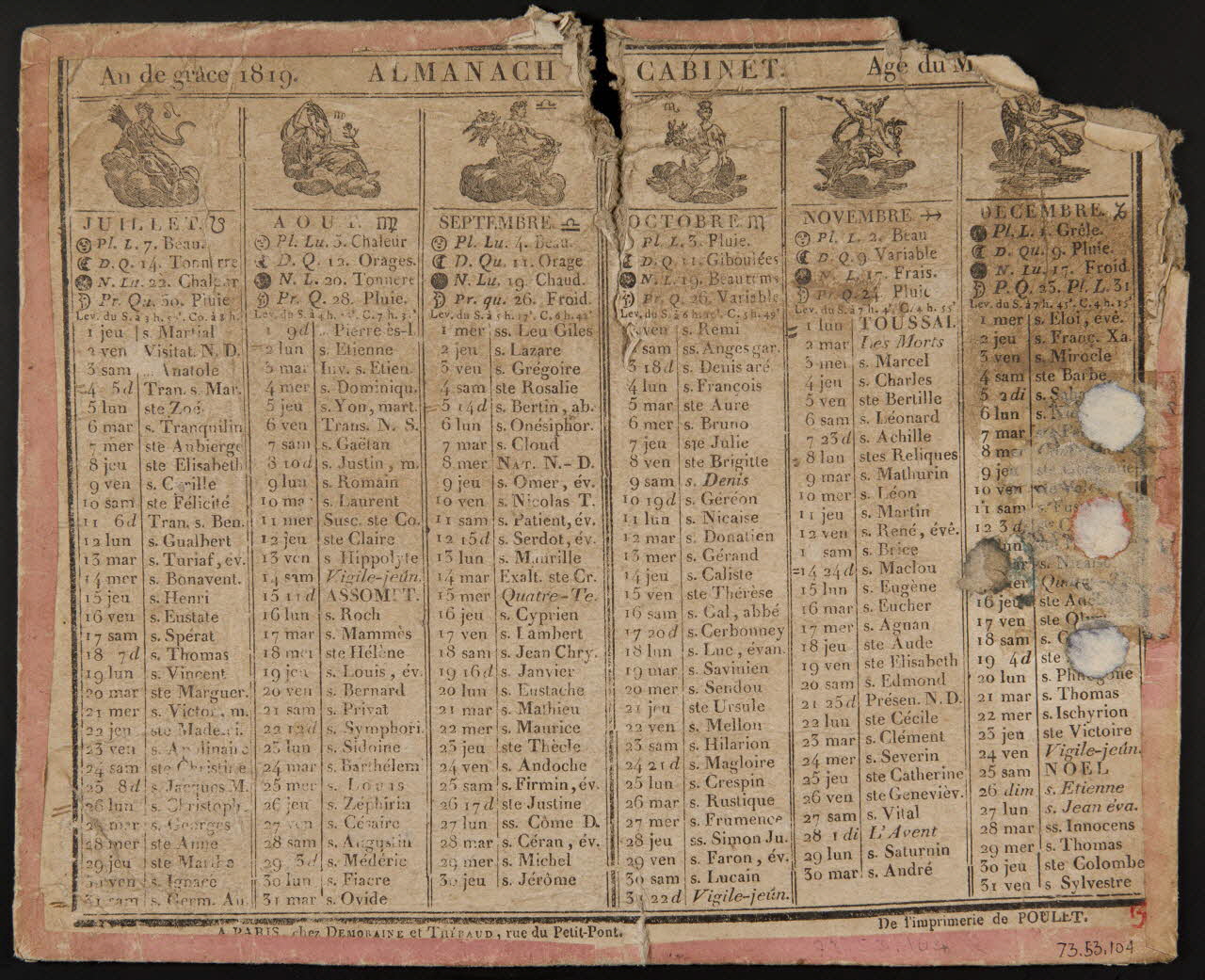 estampe Almanach de cabinet 1973.53.104 Photo Mucem