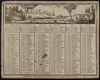 imagerie ancienne Calendrier de 1820 1973.53.108 Photo Mucem