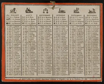 Lucien-Côme Diot imagerie ancienne Calendrier de 1821 Beauvais 1820 1973.53.109 Photo Mucem