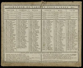 estampe ALMANACH DE CABINET POUR L'ANNEE 1822. 1973.53.110 Photo Mucem