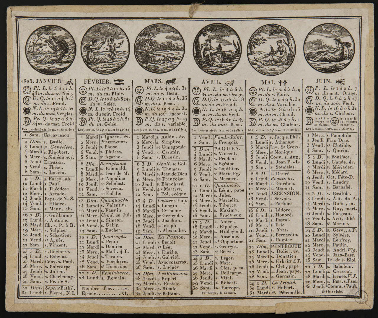 estampe Almanach de l'année 1825 1973.53.115 Photo Mucem