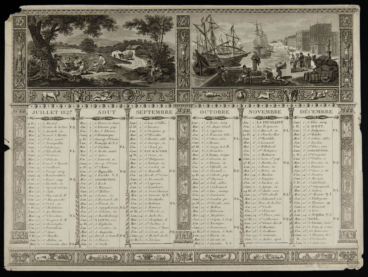 estampe Calendrier pour l'année 1827 1973.53.118.2 Photo Mucem