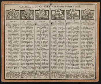 Brée Ainé imagerie ancienne ALMANACH DE CABINET POUR L'ANNEE BISSEXTILE 1828 Falaise 1827 1973.53.119 Photo Mucem