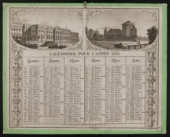 estampe CALENDRIER POUR L'ANNEE 1835. 1973.53.134  Photo Mucem