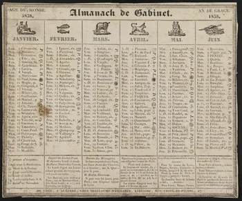 estampe Almanach de Cabinet.  AN DE GRACE  1858 1973.53.138 Photo Mucem