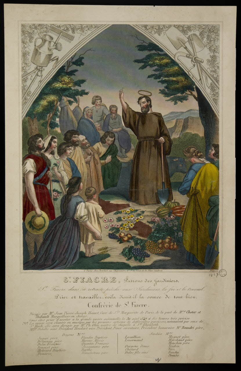 estampe ST. FIACRE, Patrons des Jardiniers 1973.53.14 Photo Mucem