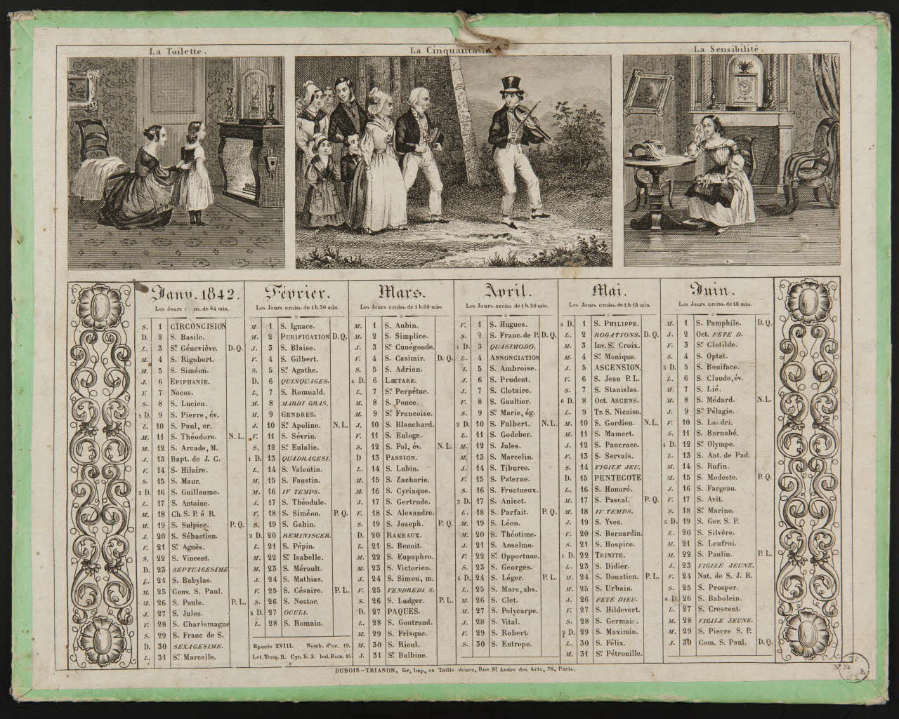 estampe Calendrier 1842 1973.53.148 Photo Mucem