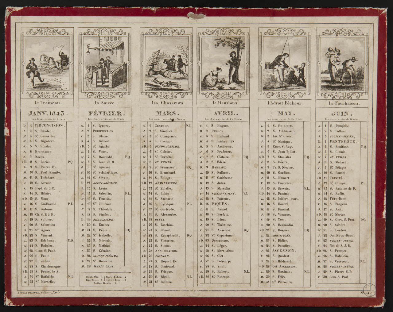 estampe Almanach 1843. 1973.53.151 Photo Mucem