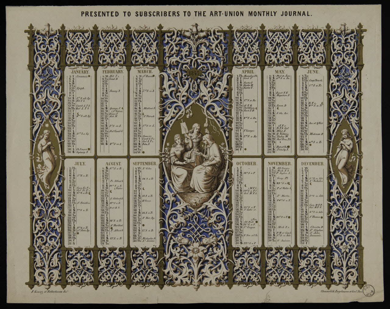 estampe Calendrier pour l'année 1847 1973.53.166 Photo Mucem
