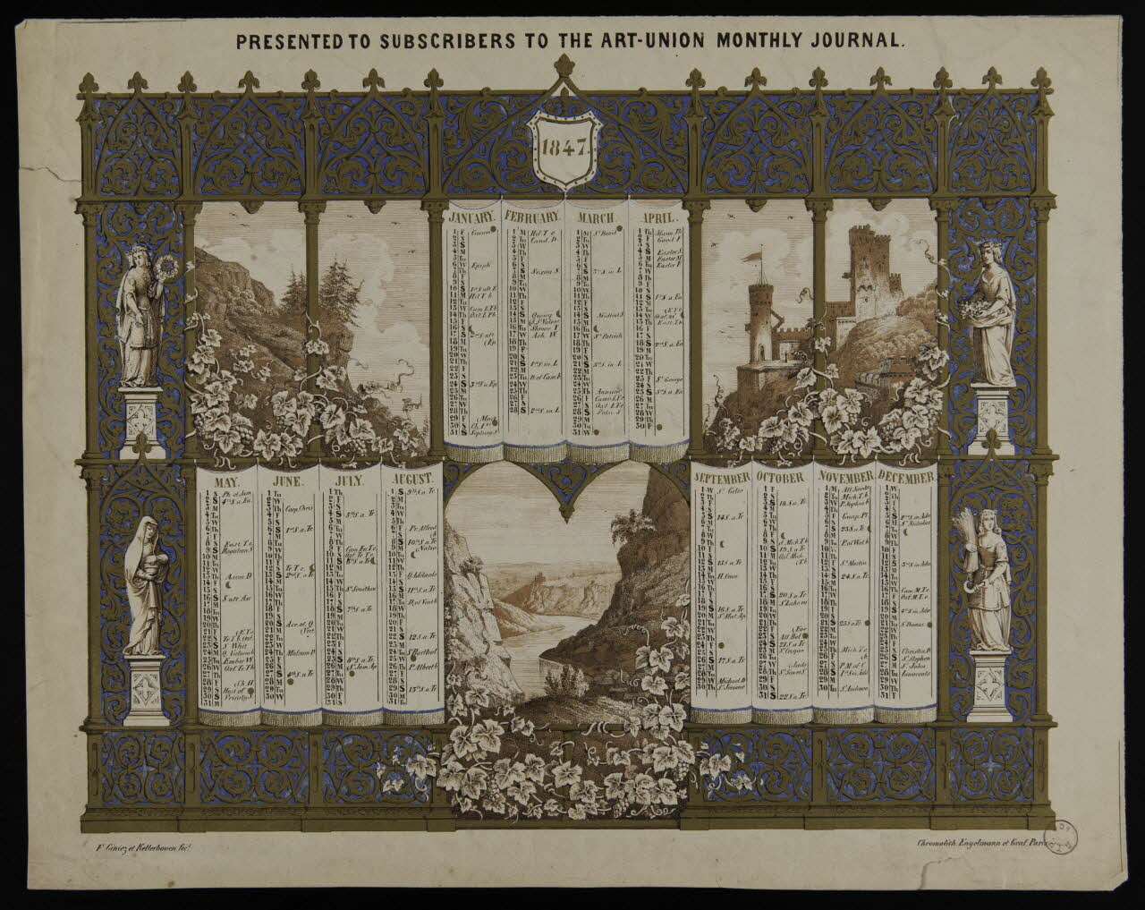 estampe Calendrier pour l'année 1847 1973.53.167 Photo Mucem