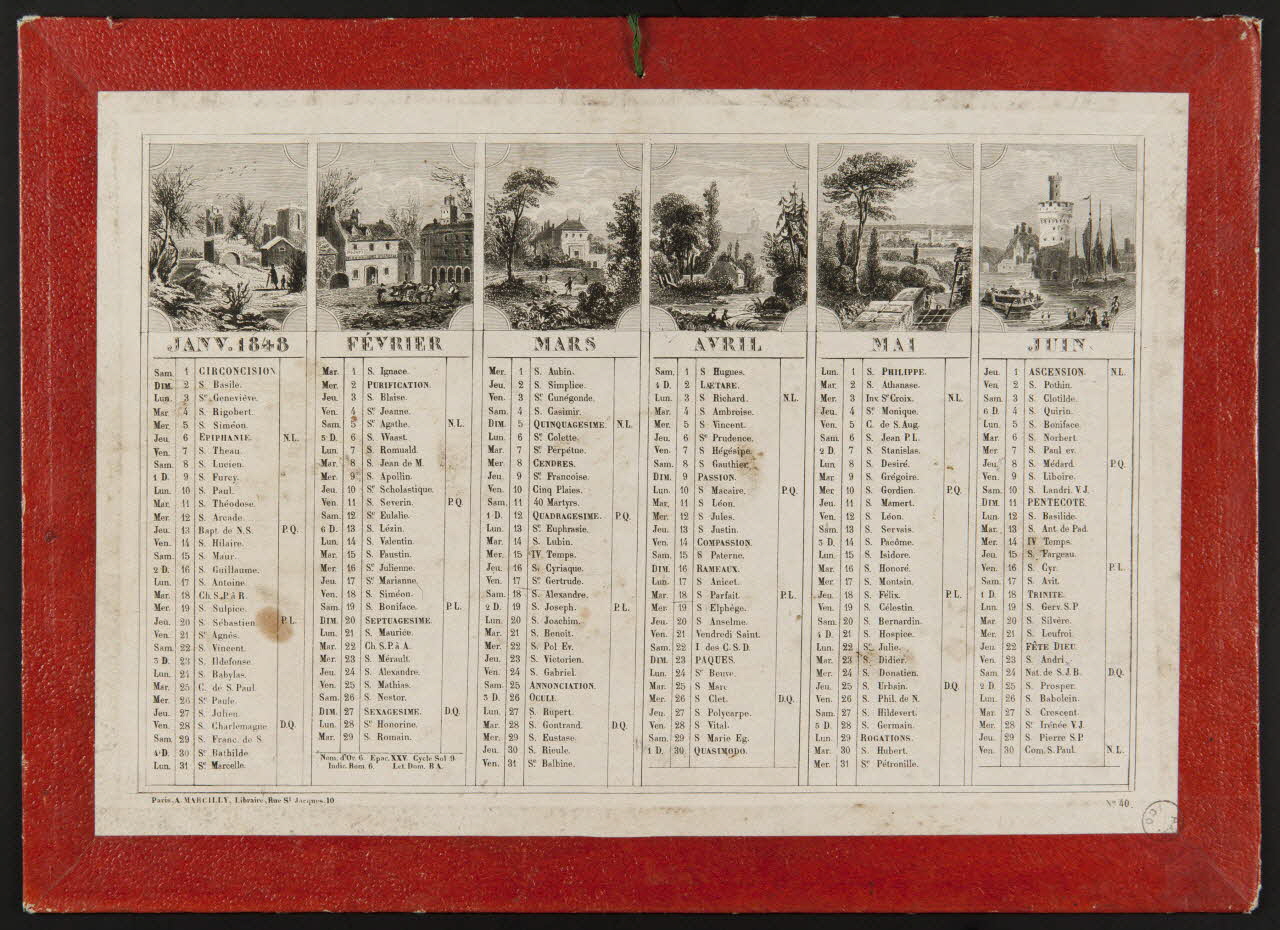 estampe Calendrier 1848 1973.53.170 Photo Mucem