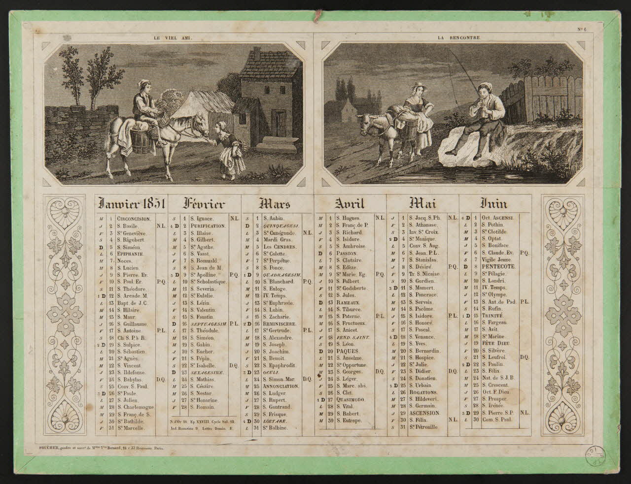 estampe Calendrier 1851 1973.53.176 Photo Mucem