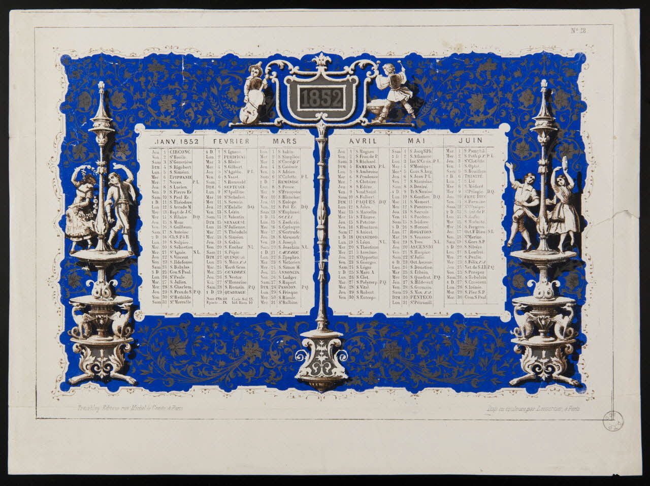 estampe Calendrier de 1852 1973.53.179 Photo Mucem