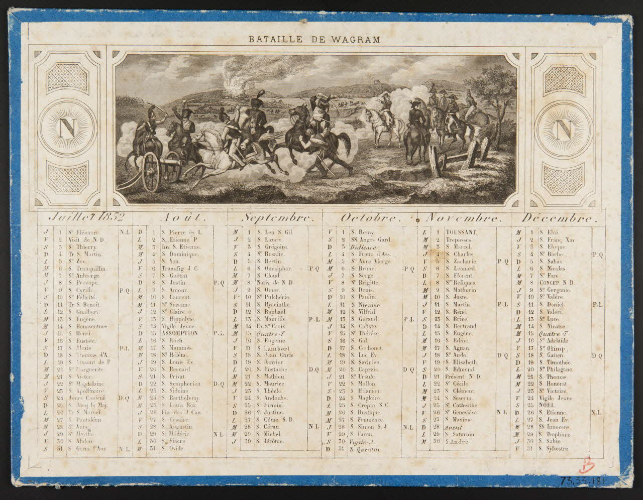 estampe Calendrier 1852 1973.53.181 Photo Mucem