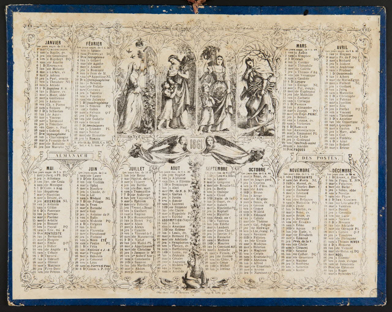 estampe Calendrier de 1861 1973.53.188 Photo Mucem