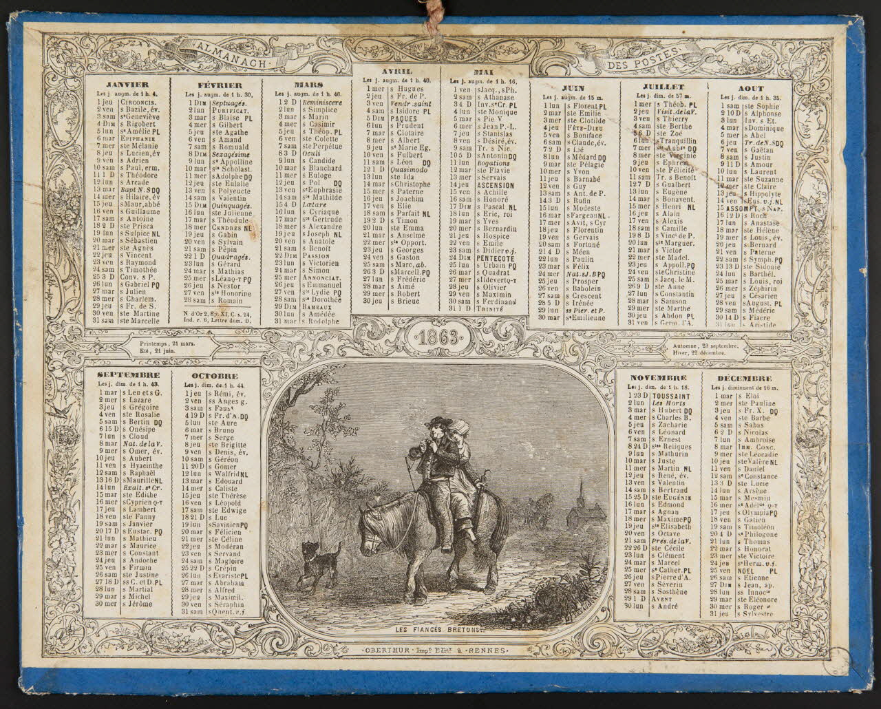 estampe Calendrier de 1863 1973.53.190 Photo Mucem