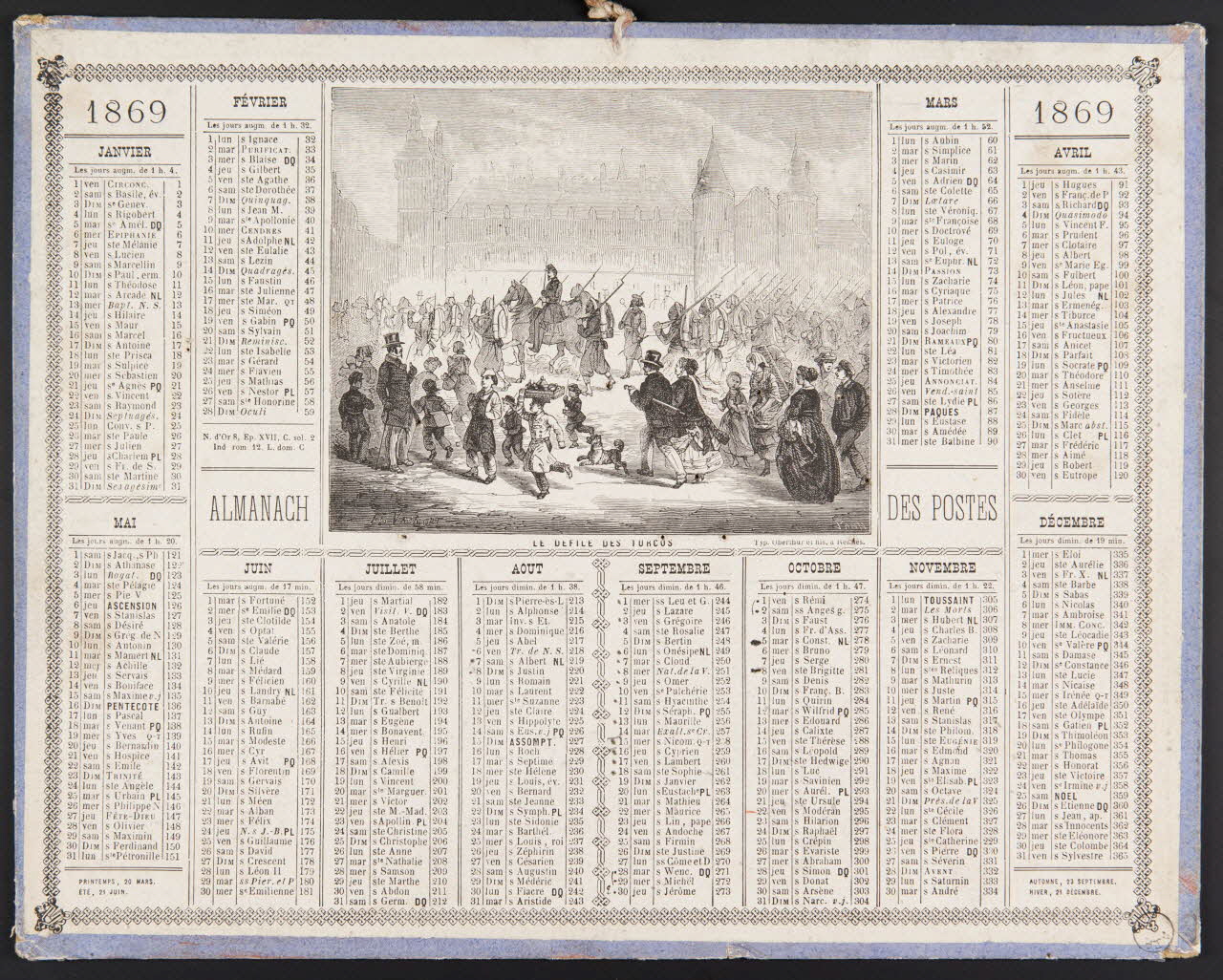 estampe ALMANACH  1869 1973.53.198 Photo Mucem