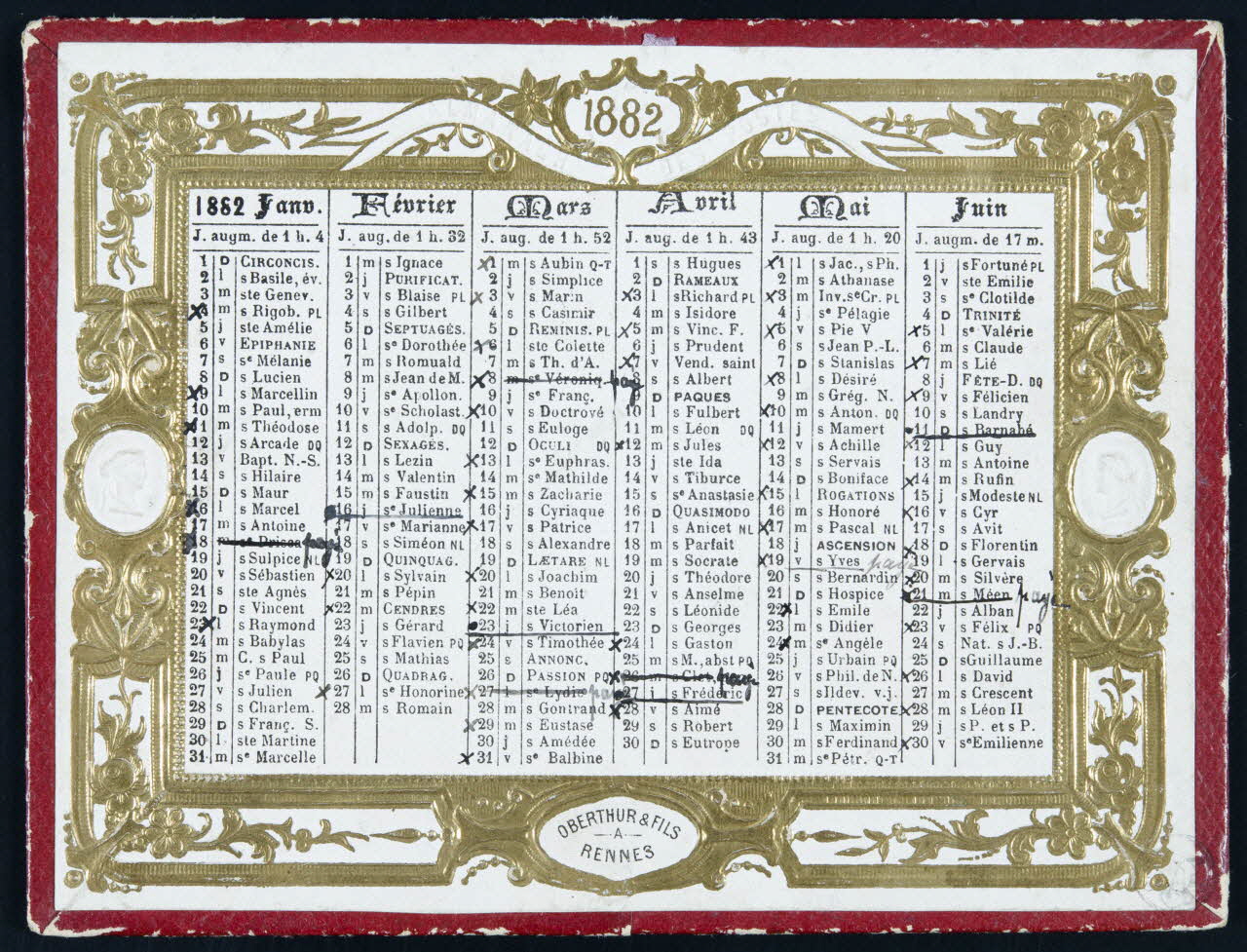 estampe Almanach pour l'année 1882 1973.53.206 Photo Mucem