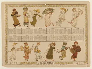 estampe CALENDRIER  de KATE GREENAWAY. 1973.53.211 Photo Mucem