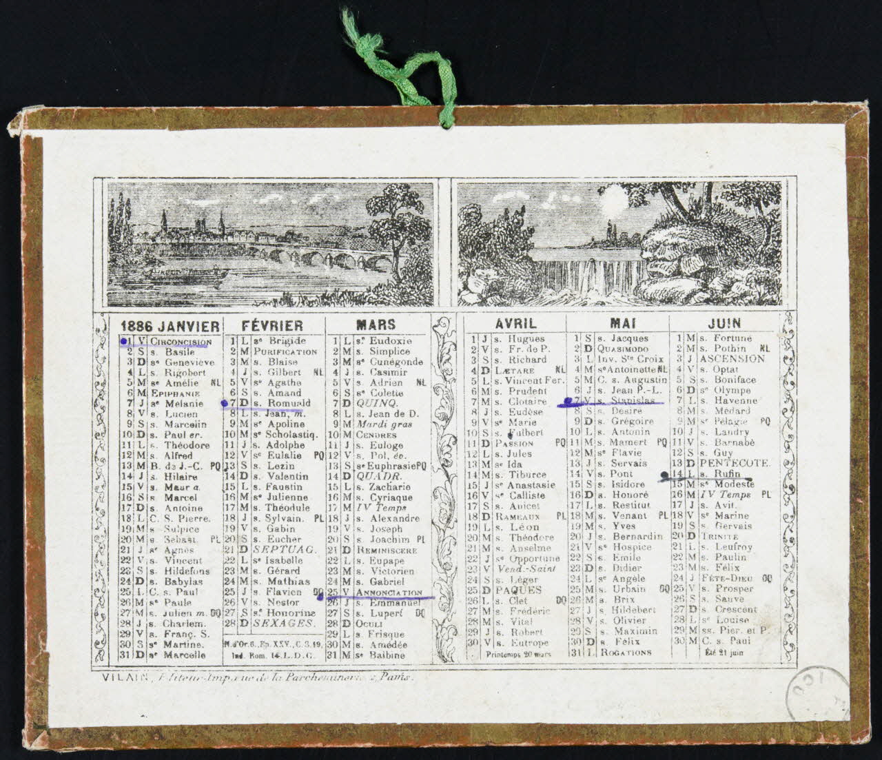 estampe Almanach pour l'année 1886 1973.53.213 Photo Mucem