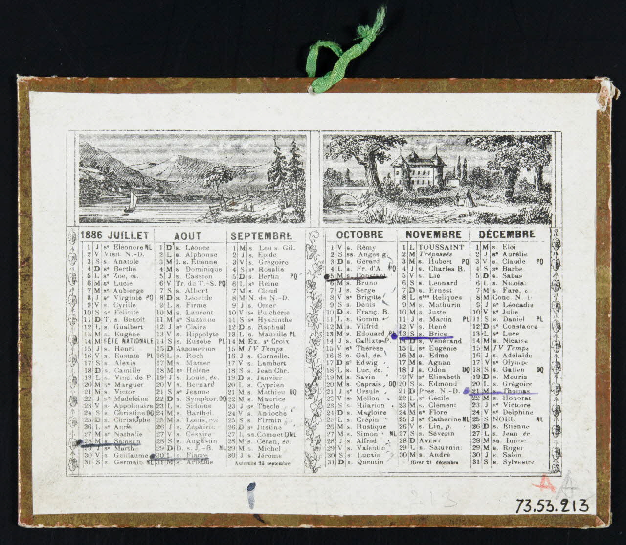 estampe Almanach pour l'année 1886 1973.53.213 Photo Mucem