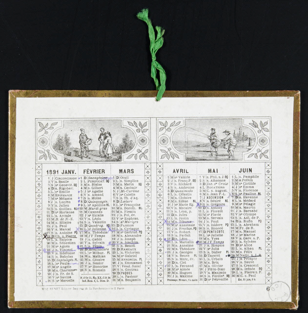 estampe Almanach pour l'année 1891 1973.53.215 Photo Mucem