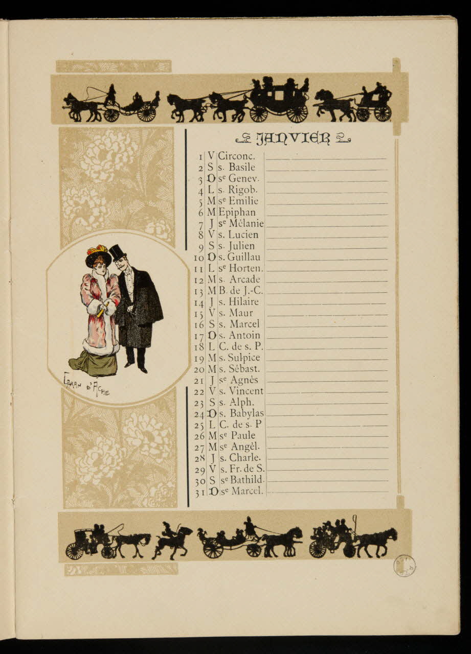 Caran d'Ache ; Coquelin et Cie album JANVIER Paris 1892 1973.53.217.3 Photo Mucem