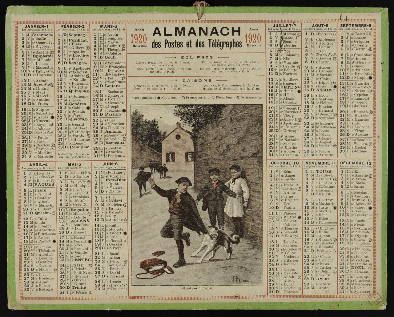 estampe ALMANACH  des Postes  et des Télégraphes  1920 1973.53.232 Photo Mucem