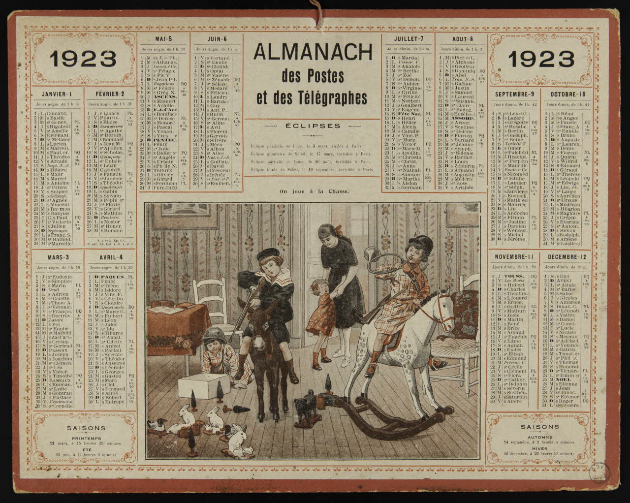 estampe ALMANACH  des Postes  et des Télégraphes  1923 1973.53.235 Photo Mucem