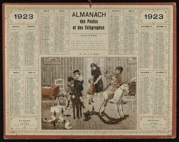 estampe ALMANACH  des Postes  et des Télégraphes  1923 1973.53.235 Photo Mucem