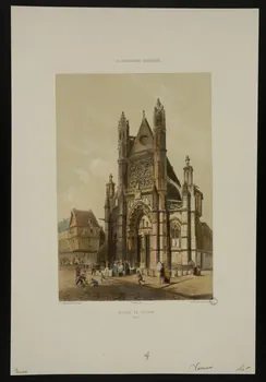 estampe LA NORMANDIE ILLUSTREE.  EGLISE DE VERNON.  (Eure.) 1973.53.24 Photo Mucem