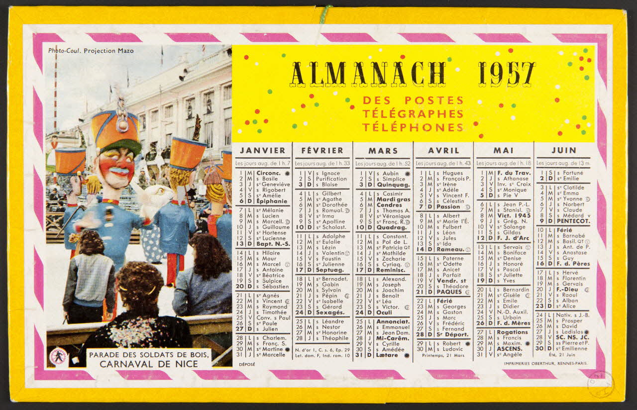 estampe ALMANACH 1957 1973.53.254 Photo Mucem