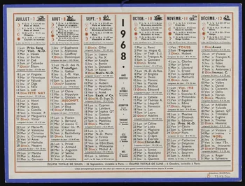 estampe Calendrier de 1968 1973.53.260 Photo Mucem