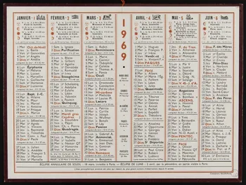 estampe Calendrier de 1969 1973.53.261 Photo Mucem
