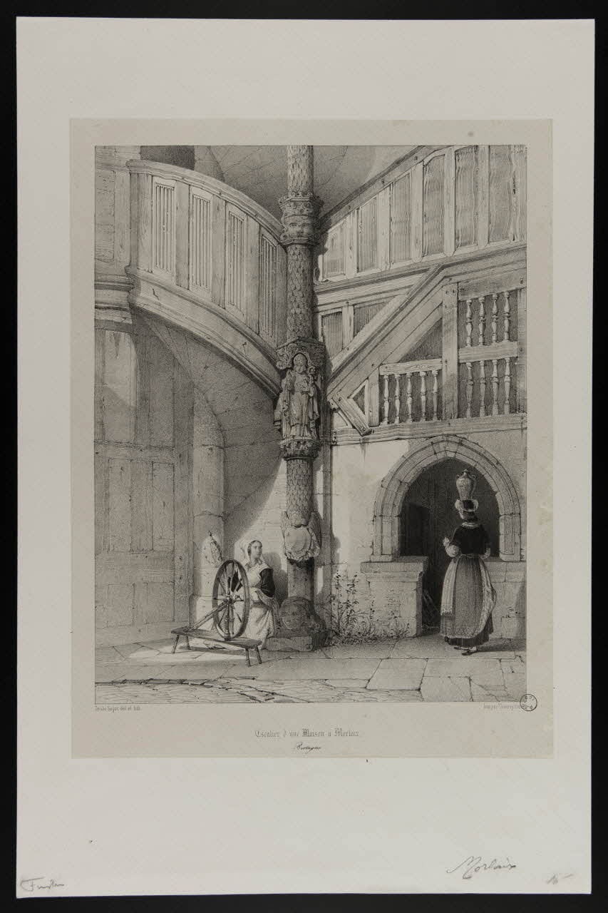 estampe Escalier d'une Maison à Morlaix. 1973.53.27 Photo Mucem