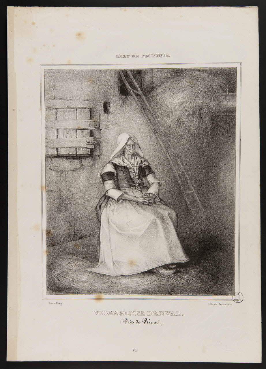 estampe VILLAGEOISE D'ANVAL. 1973.53.30 Photo Mucem