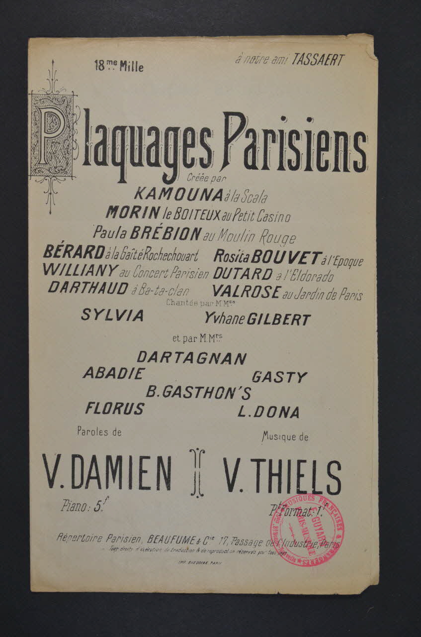 partition de musique petit format 1965.146.7 Photo Mucem