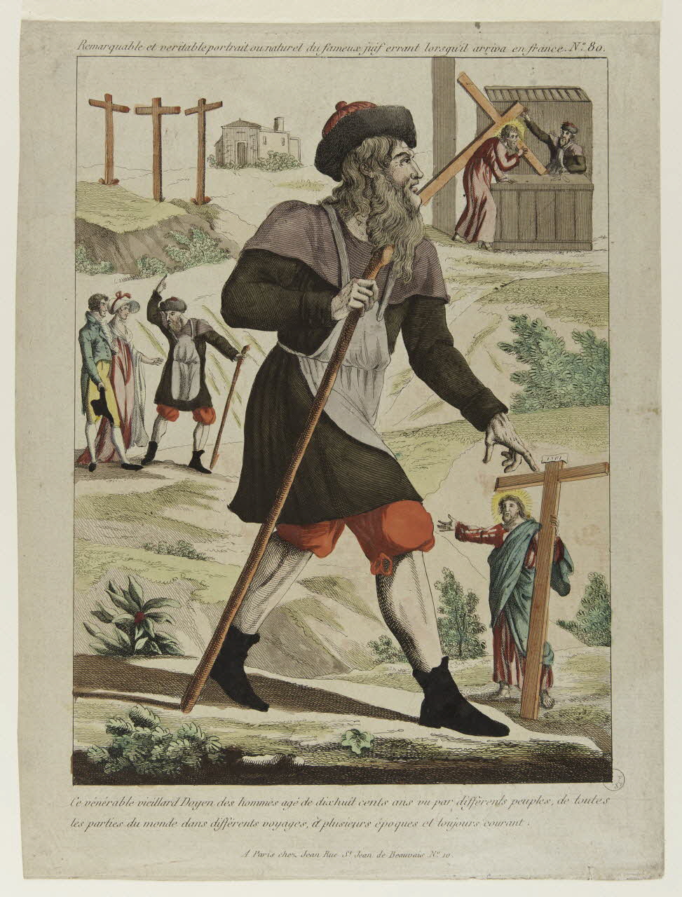 imagerie ancienne Remarquable et véritable portrait ou naturel du fameux juif errant lorsqu'il arriva en france 1973.53.36 Photo Mucem