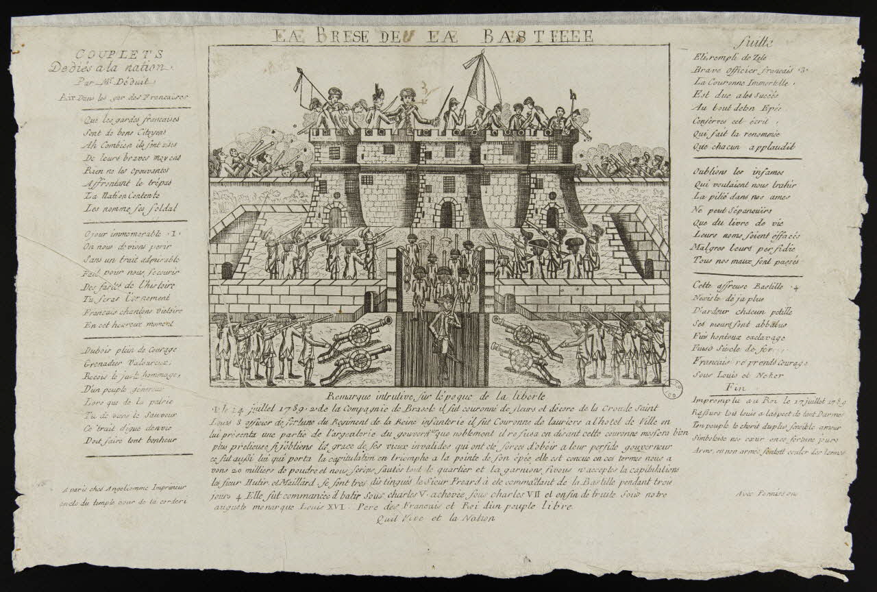 Angéliomme imagerie ancienne LA PRISE DE LA BASTILLE Paris 1789 1973.53.4 Photo Mucem