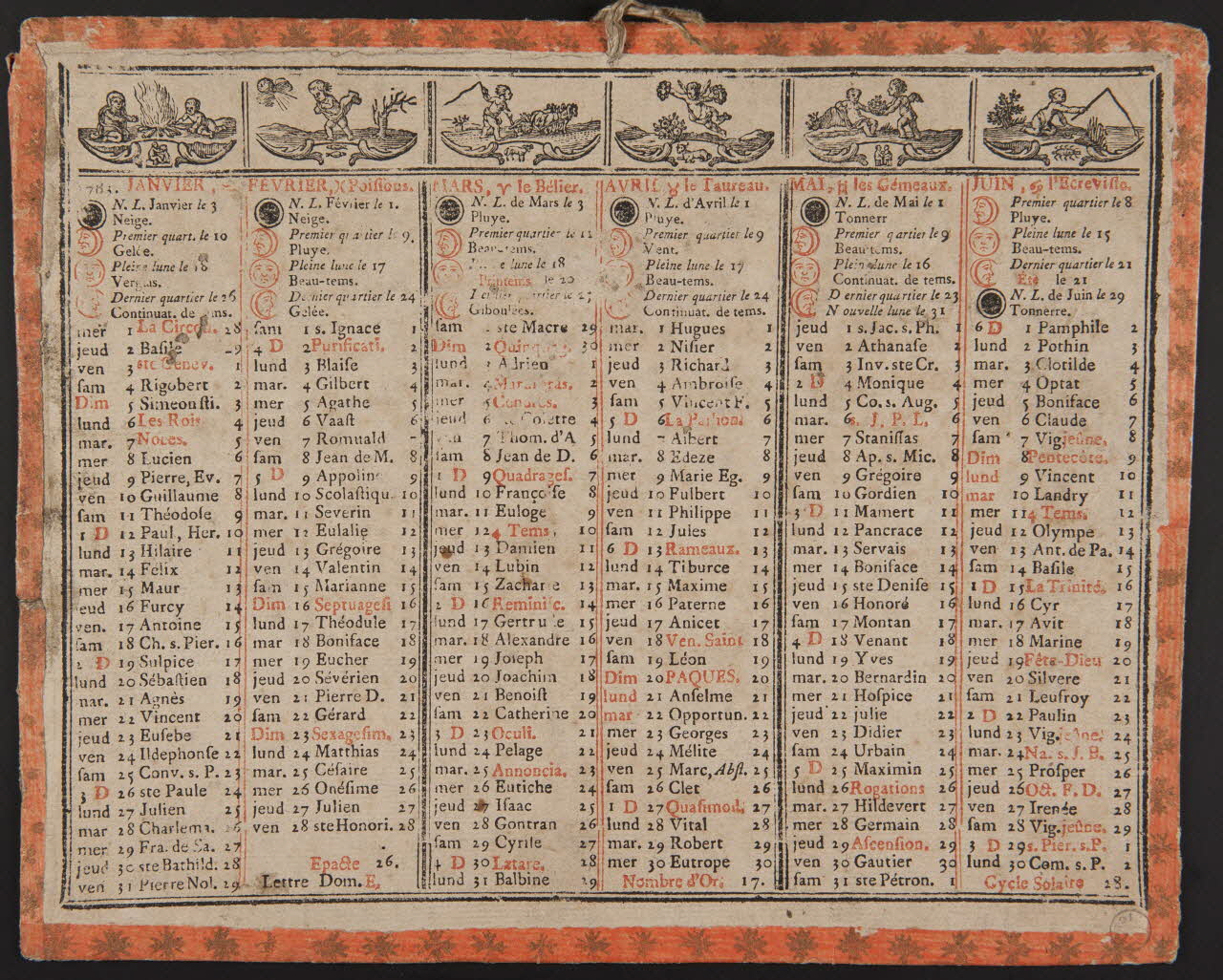 estampe Almanach de 1783 1973.53.48 Photo Mucem