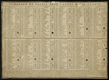 estampe ALMANACH DU PALAIS, POUR L'ANNEE M DCC LXXXIX 1973.53.54.1  Photo Mucem