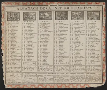 estampe ALMANACH DE CABINET POUR L'AN 1807. 1973.53.78 Photo Mucem