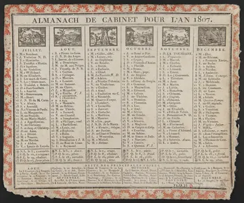 estampe ALMANACH DE CABINET POUR L'AN 1807. 1973.53.78 Photo Mucem